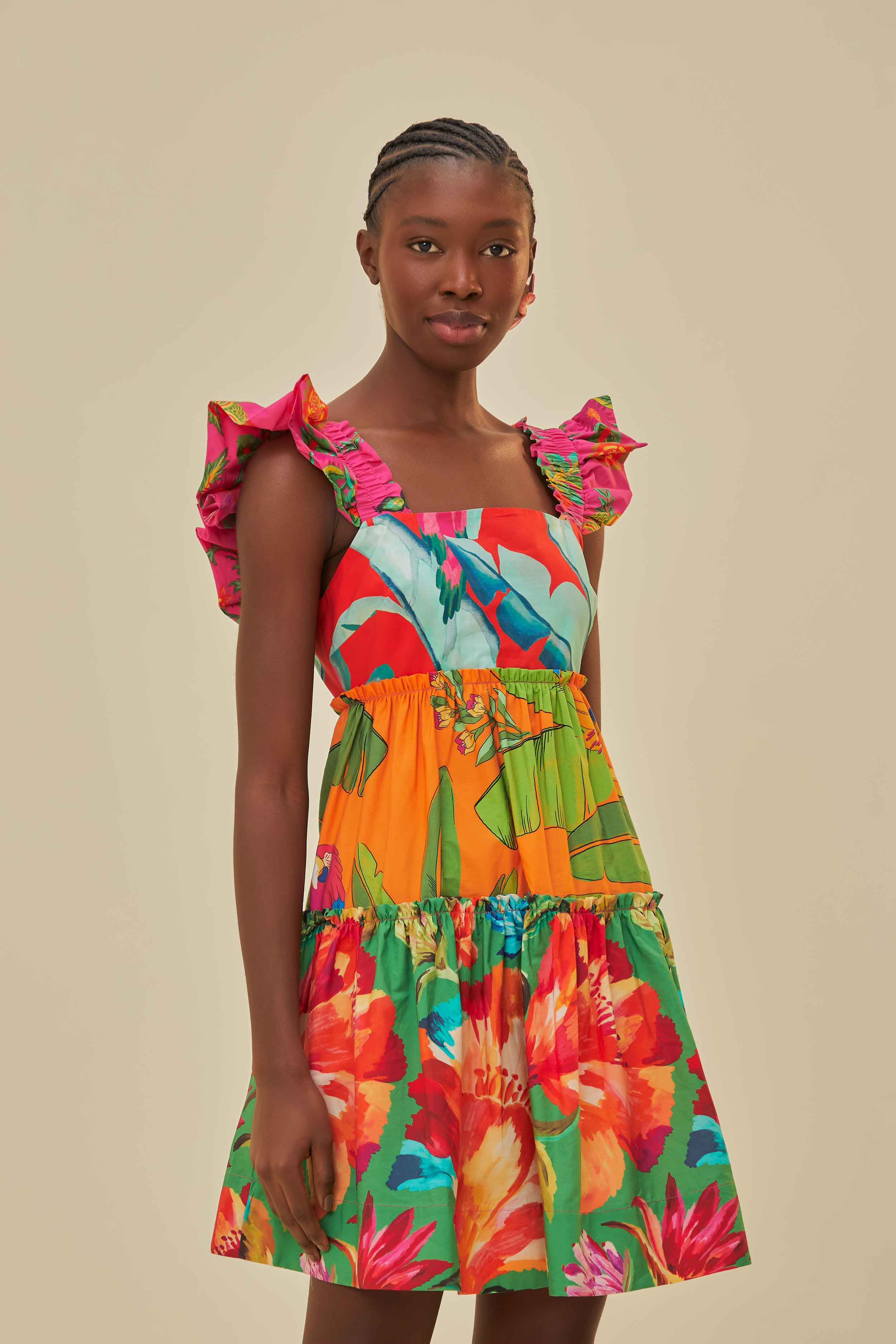 Foliage Mix Mini Dress | FarmRio (US)