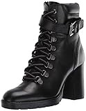 Kenneth Cole New York Women's Santiago Heeled Moto Boot Combat, Black, 5 M US | Amazon (US)
