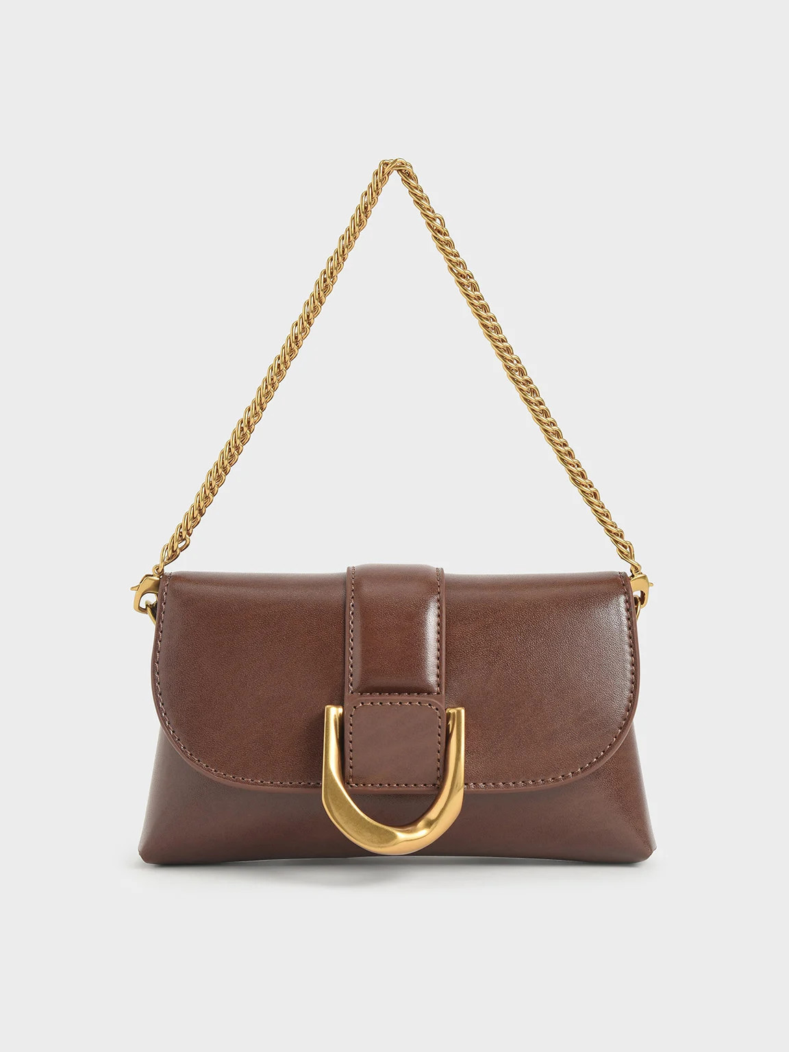 Dark Brown Gabine Crossbody Bag | CHARLES &amp; KEITH | Charles & Keith US