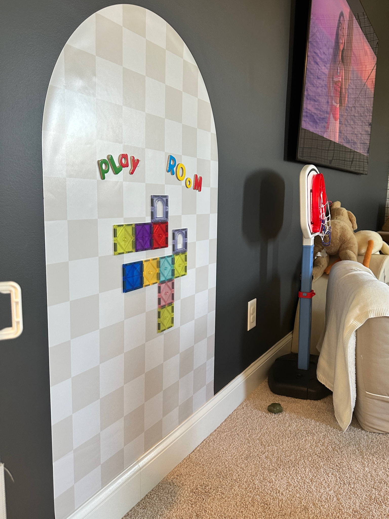Playroom upgrade! My toddler is obsessed with his new magnet wall. I love how compact it is so it doesn’t add any more clutter. 

#LTKKids