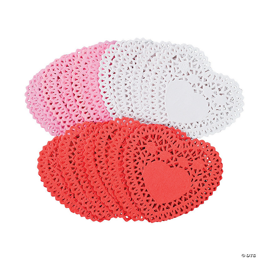 Bulk 100 Pc. Mini Valentine Heart Doilies | Oriental Trading Company