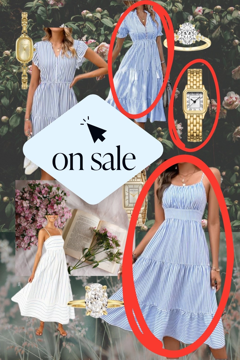 Temporary price drops on some of these!! Luxury look for less, and on sale!

And just like that, the blue and white striped dresses, gold watches, and gold rings with oval cut stones are all trending!!

✨ Congratulations to Taylor Swift and Travis Kelsie on their engagement 💞

#taylorswift #engagement #getthelook #lookforless #budgetfriendly #amazonfinds 

#LTKWedding #LTKFindsUnder50 #LTKFindsUnder100

#LTKSaleAlert #LTKFindsUnder50 #LTKStyleTip