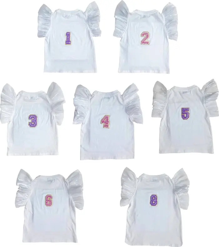 Birthday Girl Gem Ruffle Shirt with Age on BackLola + The Boys | Nordstrom