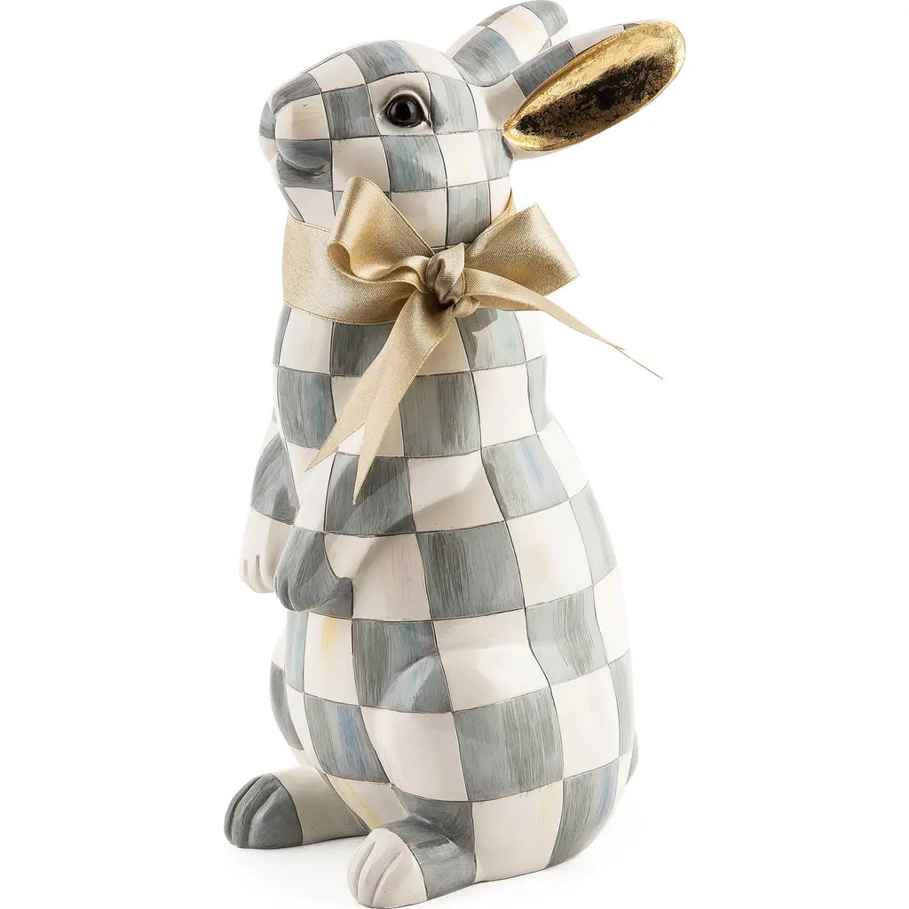 MACKENZIE CHILDS Sterling Check Standing Bunny in Grey at Nordstrom | Nordstrom