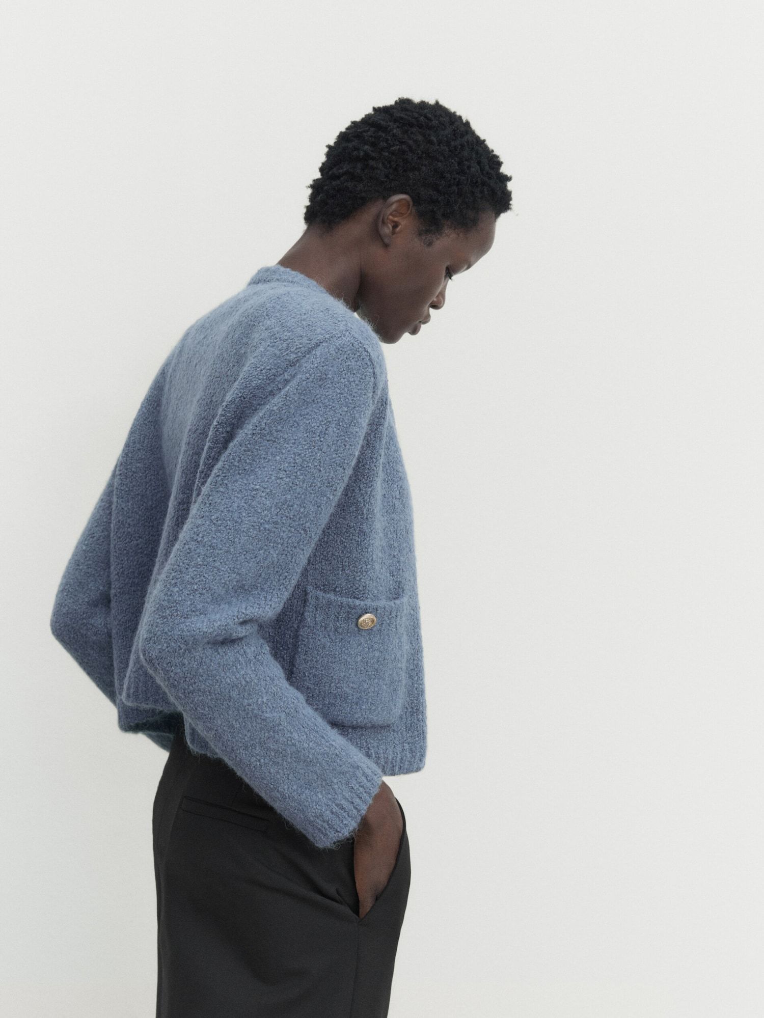 Mini bouclé knit cardigan with pockets | Massimo Dutti (US)