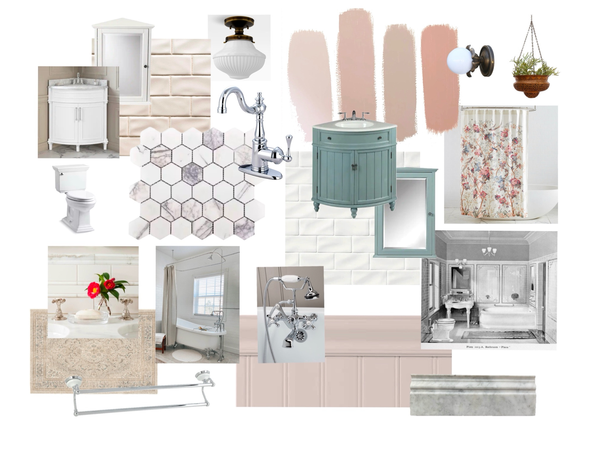 Client Collection for a Vibrant Victorian Bathroom 🛁  Part 1

Clawfoot tub with a historically-styled corner vanity for space saving. Dusty pink and mauve walls with chair rail and vinyl bead board. Amethyst stone in marble mosaic floor tiles. Chrome fixtures. A timeless renovation with an antique look,  as if it’s always been there.

#LTKHome