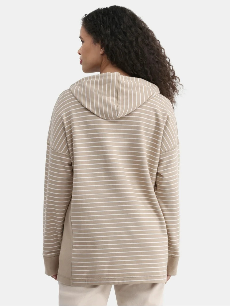 Time And Tru Women's Tunic Hoodie with Long Sleeves, Size XS-XXXL | Walmart (US)