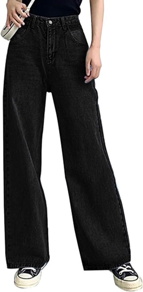 HDLTE Women Wide Leg Jeans High Waist Baggy Jeans for Women Loose Boyfriends Jeans Denim Pants Y2... | Amazon (US)