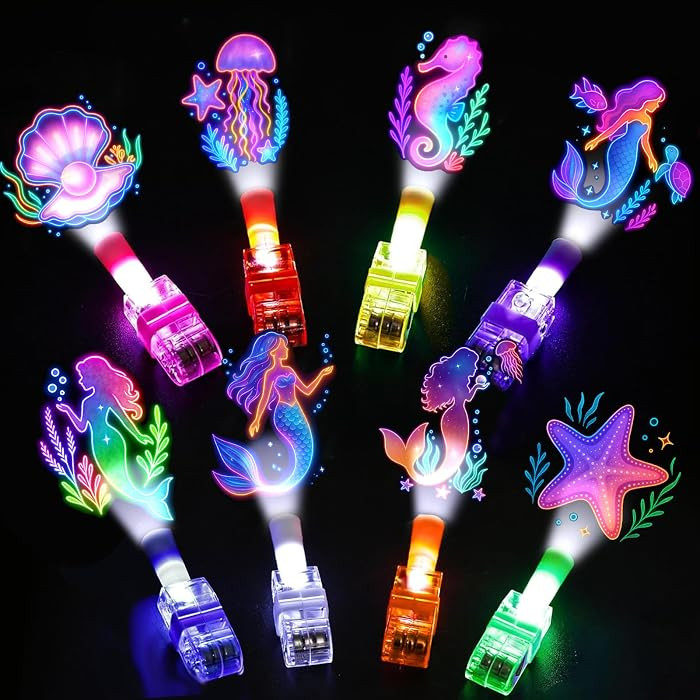 24PCS Mermaid Party Favors LED Finger Lights for Kids, Goodie Bag Stuffers | Amazon (US)