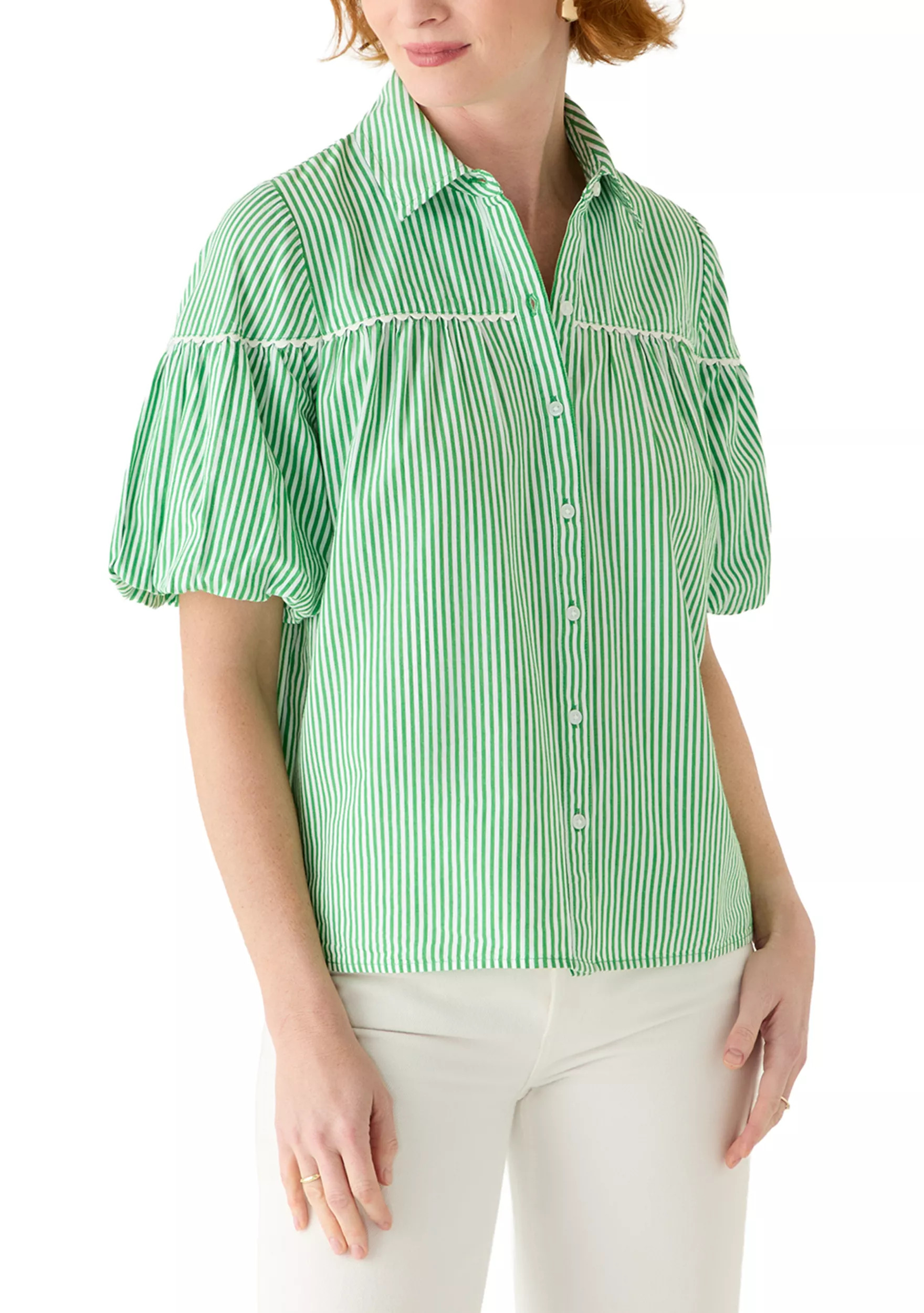 Women's Puff Sleeve Button Front Top | Belk