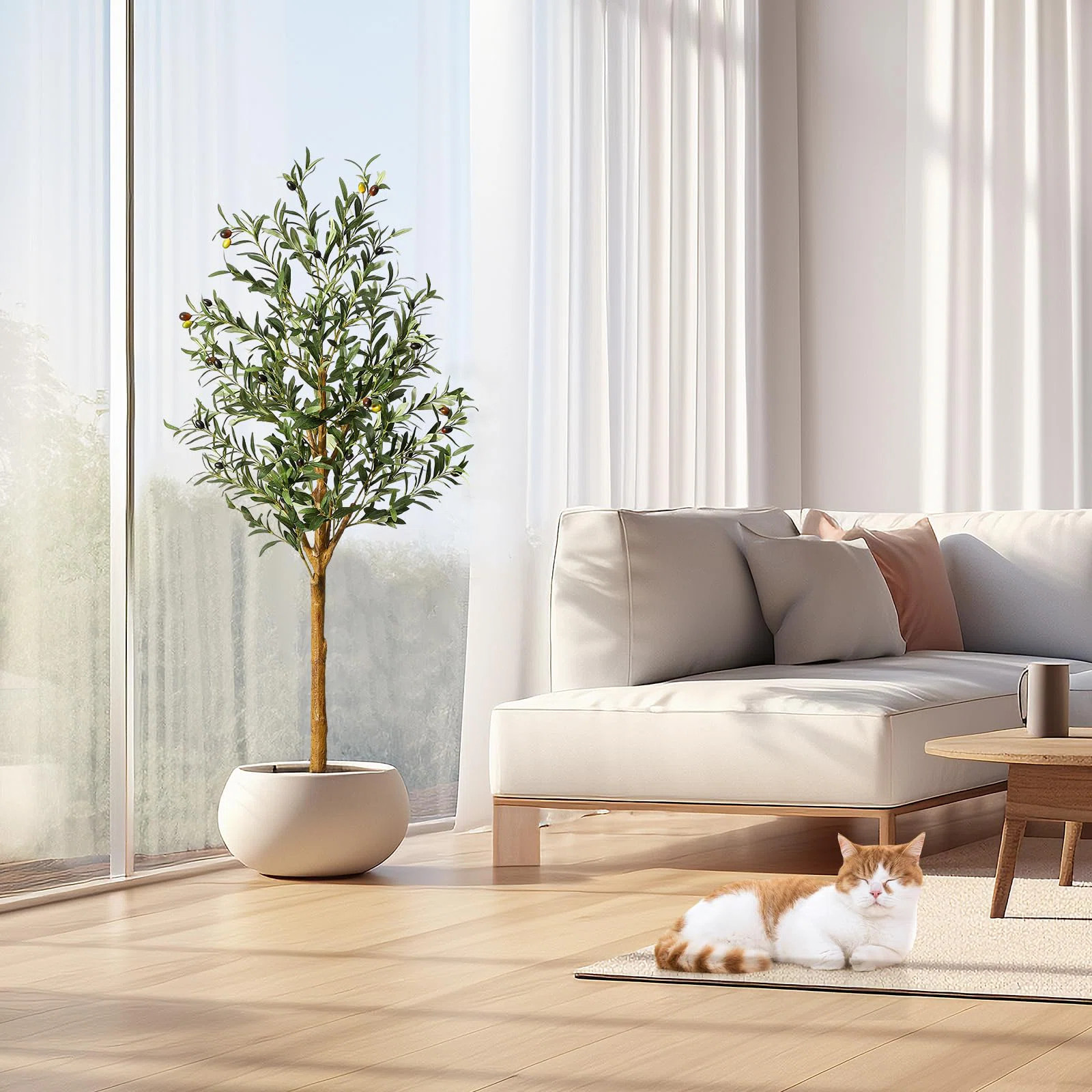 Artificial Olive Tree 5FT(60In) Tall Faux Silk Olive Trees | Wayfair North America