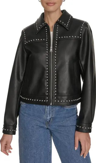Studded Faux Leather Jacket | Nordstrom