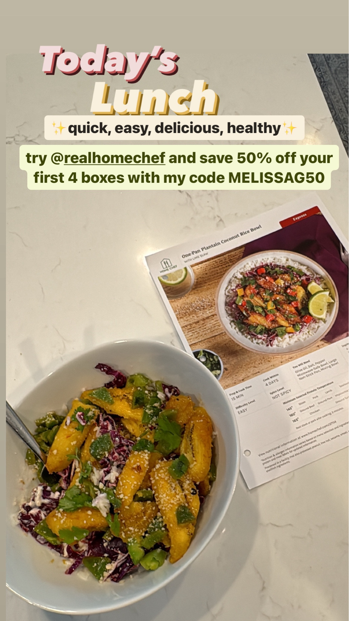 Use code MELISSAG50 to save 50% off your first 4 boxes of meal delivery at home chef. Perfect mom meal hack!!

#LTKfindsunder100 #LTKhome #LTKsalealert