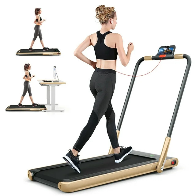 SuperFit 2.25HP 2-in-1 Folding Under Desk Treadmill W/Remote Control Speaker APP, Single Display ... | Walmart (US)