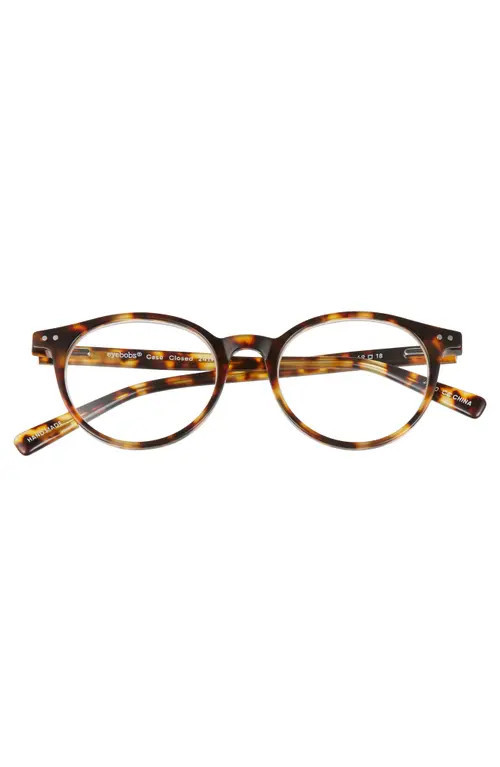eyebobs Case Closed 49mm Round Reading Glasses in Tortoise /Clear at Nordstrom, Size +0.00 | Nordstrom