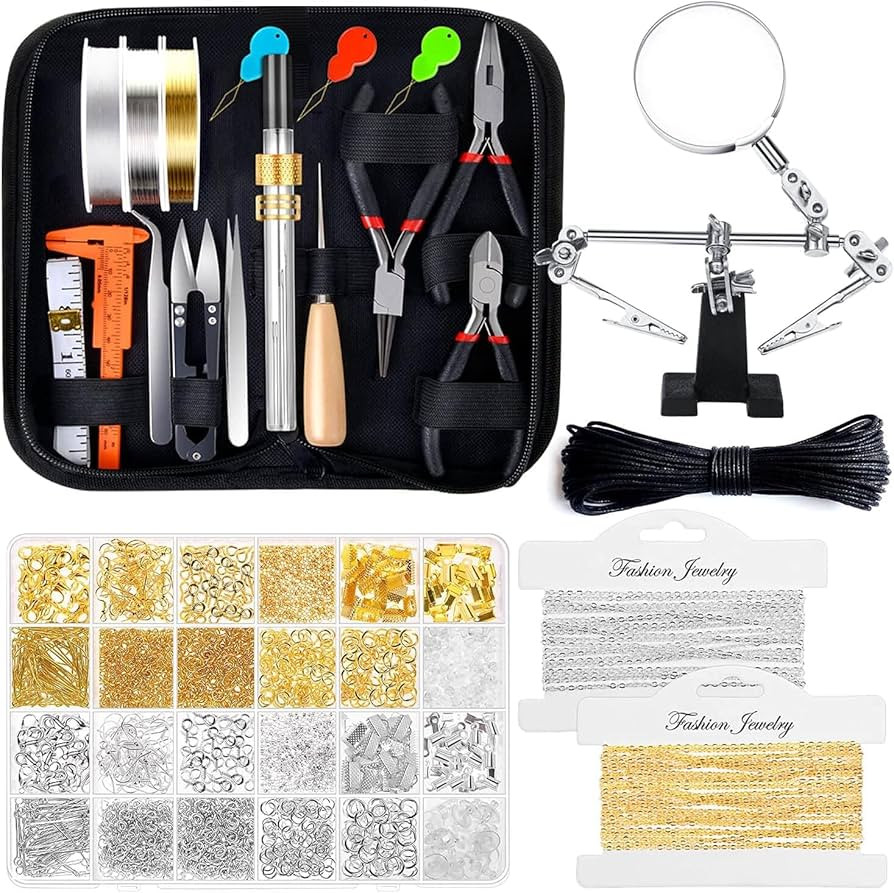 shynek Jewelry Making Supplies Kit for Adults, Jewelry Making Tools with Earring Hooks, Findings,... | Amazon (US)
