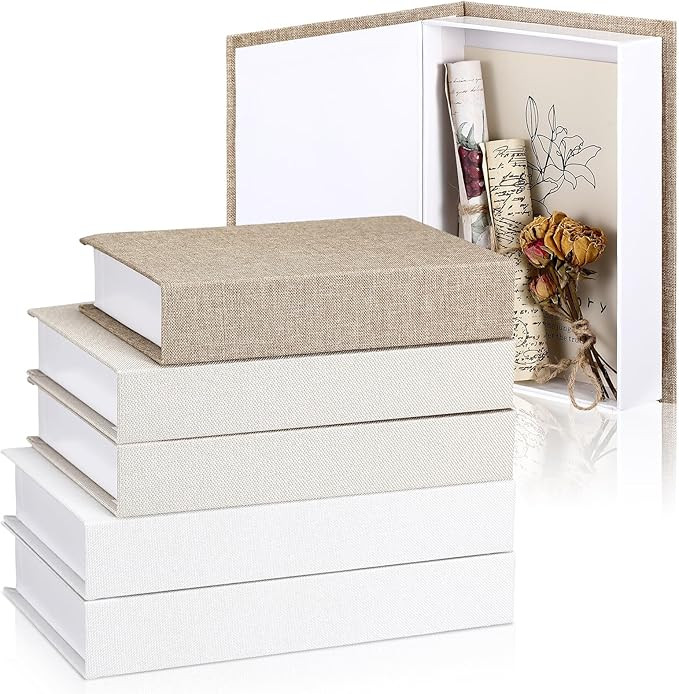 Tioncy 6 Pcs Decorative Books for Home Decor Modern Linen Covered Book Set Fake Books for Bookshe... | Amazon (US)