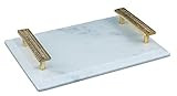 Thirstystone Global Trek Rectangular Marble Tray with Golden Arrow Handles, White | Amazon (US)