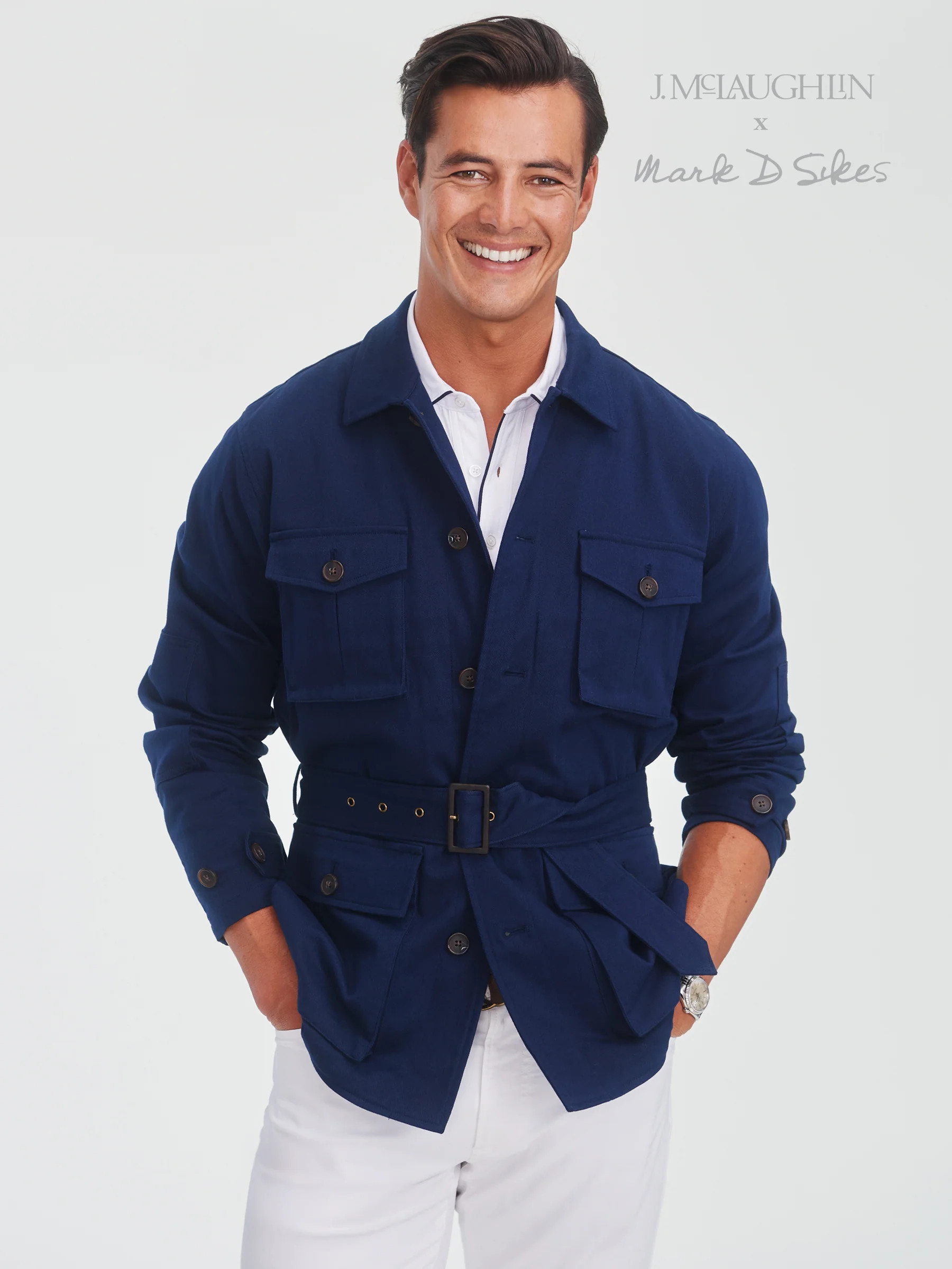 Navy Solid Michael Jacket | Men's Jackets & Outerwear | J.McLaughlin | J.McLaughlin