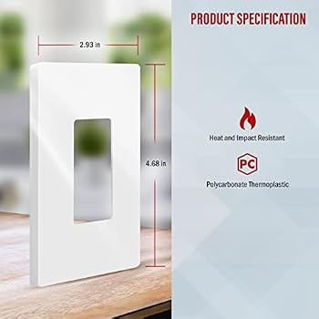 ENERLITES Screwless Decorator Wall Plates Child Safe Outlet Covers, Size 1-Gang 4.68" H x 2.93" L... | Amazon (US)