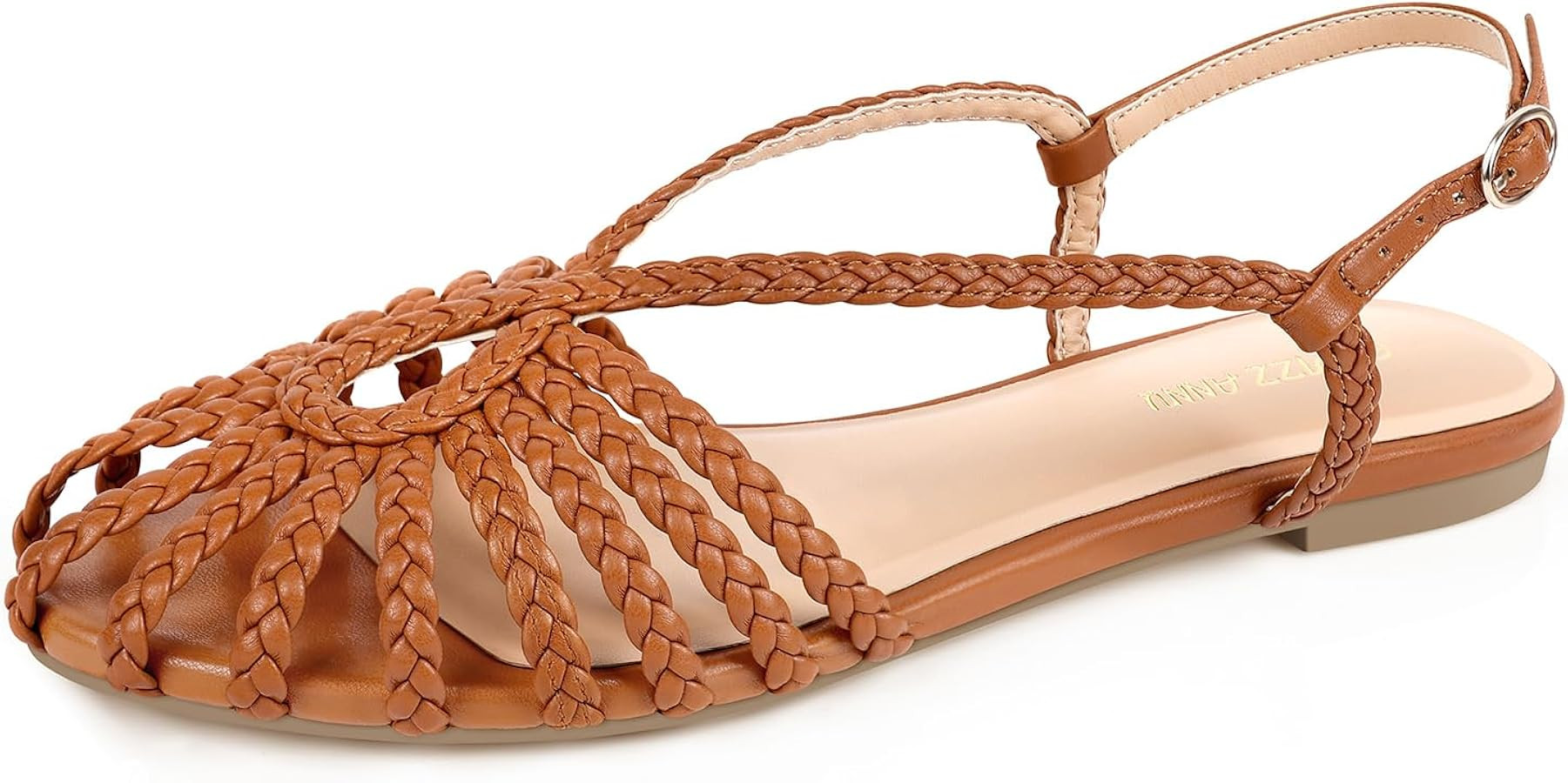 PIZZ ANNU Women's Sophia Braided Flat Sandals Comfortable Memory Foam Walking Shoes Summer Gladia... | Amazon (US)