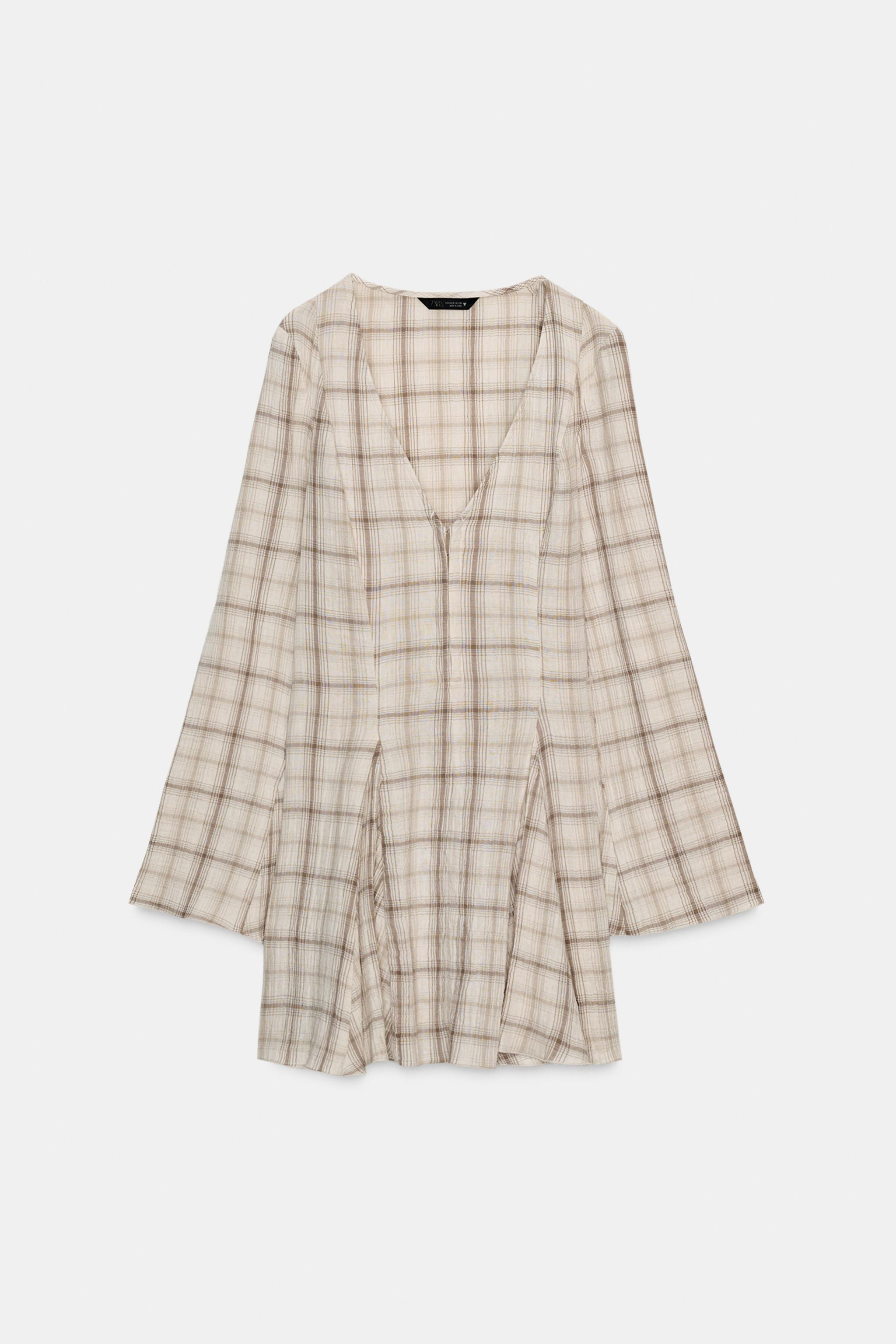 SHORT PLAID DRESS | Zara US