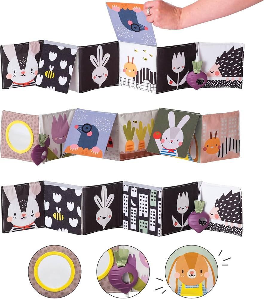 Taf Toys Urban Garden Soft Cloth Newborn Book, Crinkle Baby Book. High Contrast Sensory Toys. Ear... | Amazon (US)