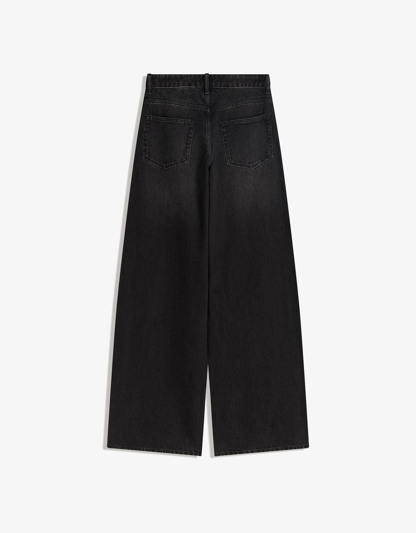 Low-rise wide-leg jeans - Trousers - Women | Bershka GB