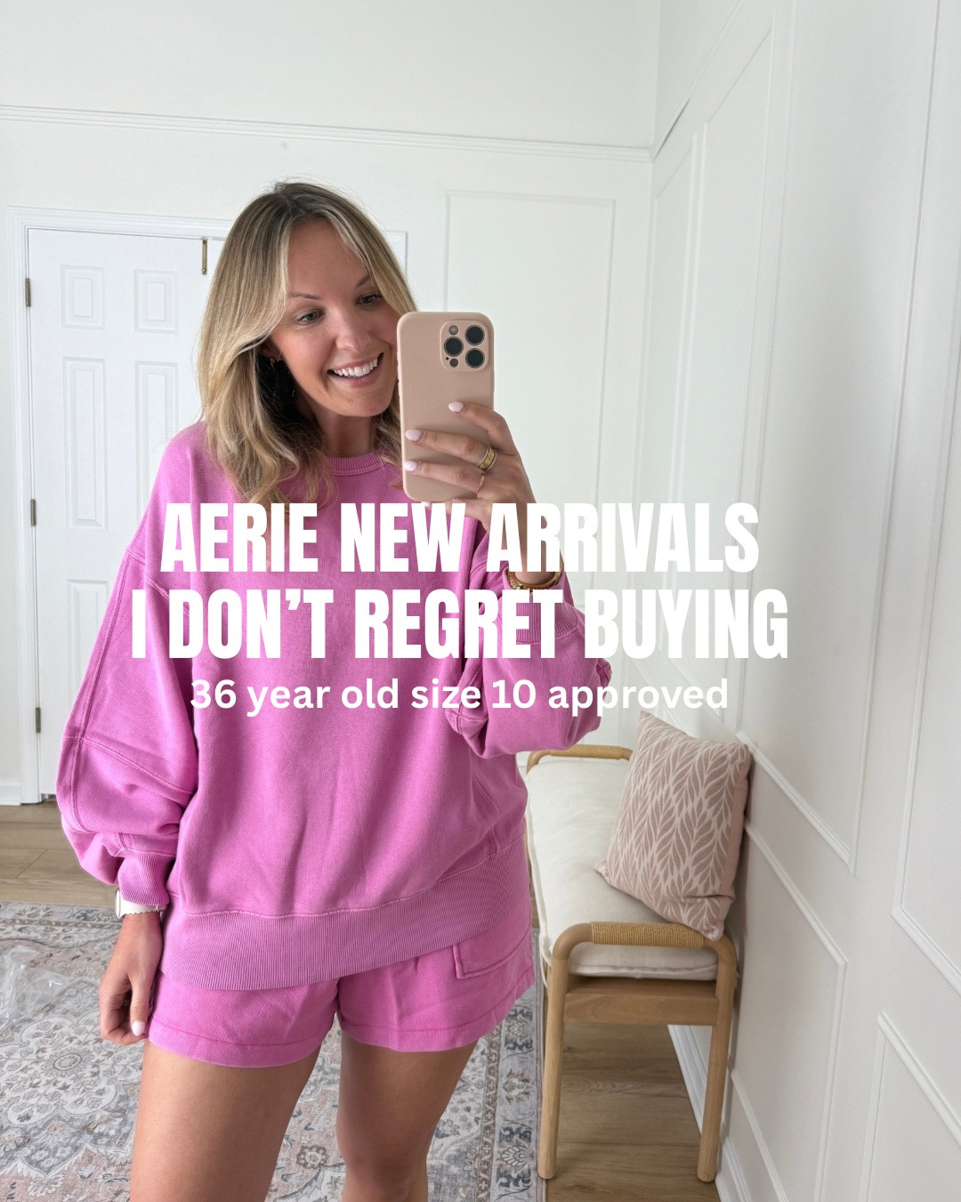 New Aerie finds I don’t regret purchasing! 👌medium in tops; large in pants and shorts and medium in dresses and jumpsuit!