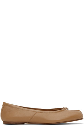 Beige Tabi Ballerina Flats | SSENSE