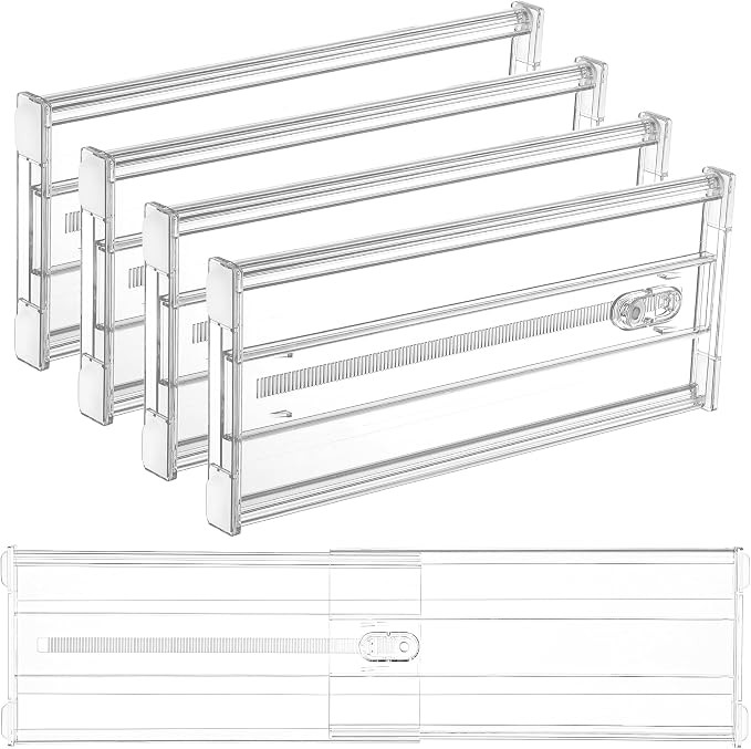 Vtopmart 4 Pack 6" Tall Upgrade Drawer Dividers for Big and Deep Drawer, 12.8"-22.3" Adjustable E... | Amazon (US)