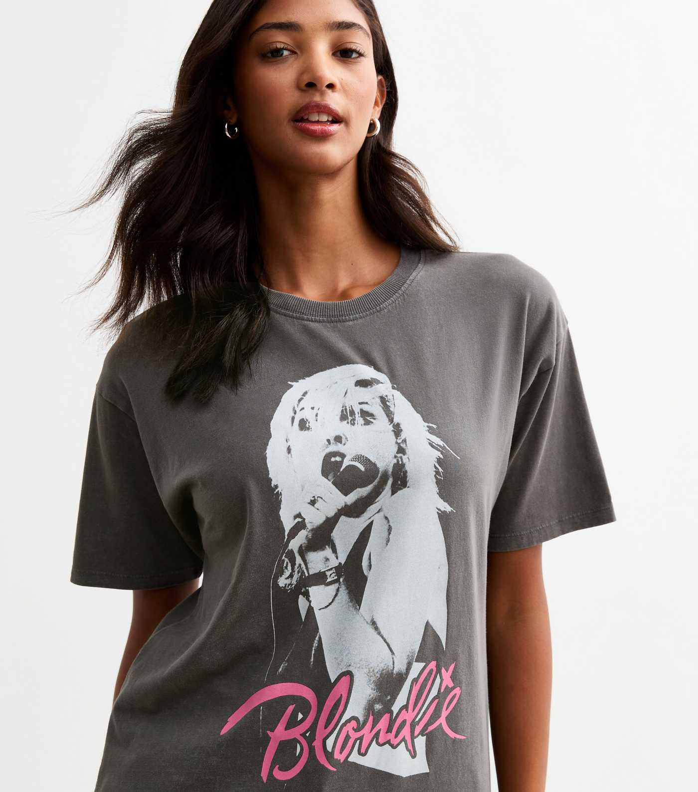 Dark Grey Blondie Print Acid T-Shirt | New Look | New Look (UK)
