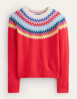 Edie Fair Isle Jumper - Poppy Red | Boden (UK & IE)