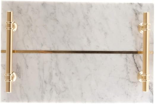 StonePlus Natural Luxury Marble Tray, Bathroom Vanity Tray, Cosmetics Jewellery Perfume Tray with... | Amazon (US)