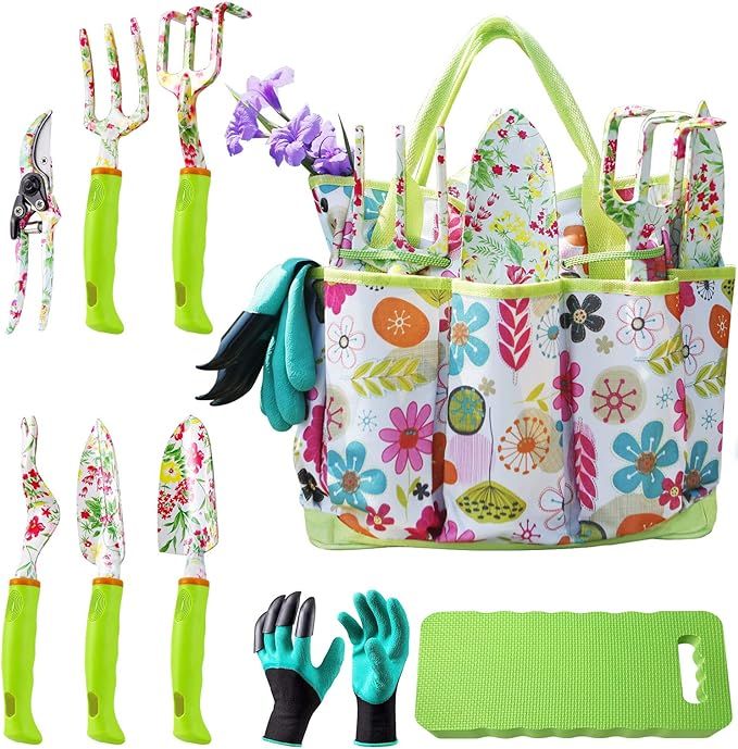 Garden Tool Set,Cute Gardening Gifts for Women,Birthday Gifts for Mom,Heavy Duty Tool Kit with Gl... | Amazon (US)
