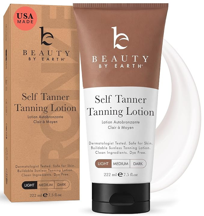 Tanning Lotion Self Tanner - USA Made with Natural and Organic Ingredients Non Toxic Sunless Brow... | Amazon (US)