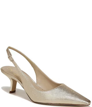 Bianka Embossed Metallic Pointed Toe Slingback Pumps | Dillard's