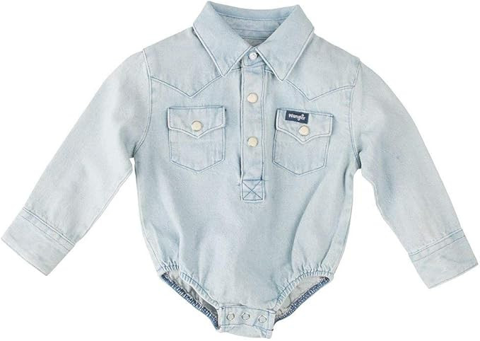 Wrangler Infant & Toddler Long Sleeve Denim Bodysuit | Amazon (US)