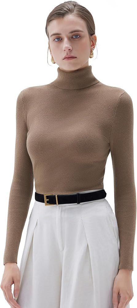 SUUKSESS Women Turtleneck Cashmere Blend Sweater Long Sleeve Shirts Fall Basic Thermal Tops Winte... | Amazon (US)