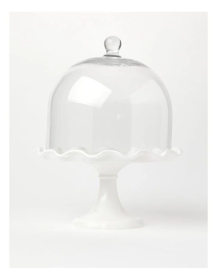 Scalloped Edge Cake Dome and Glass Stand Small | Myer