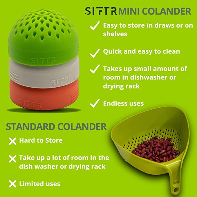 SIFTR 3 x Mono Can Strainer Mini Colander - Space Saving Small Colanders and Strainers - 3 Piece ... | Amazon (US)