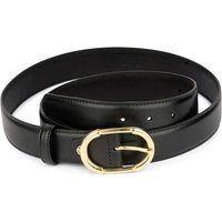 Womens Black Belt With Gold Buckle - & Women's Leather | Etsy (US)