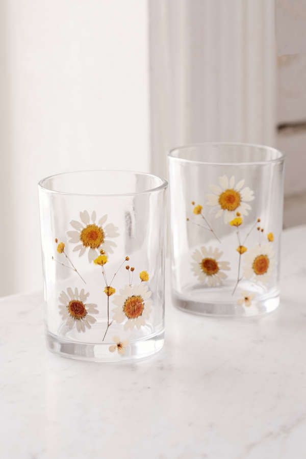 Pressed Daisy Glasses Set | Urban Outfitters US