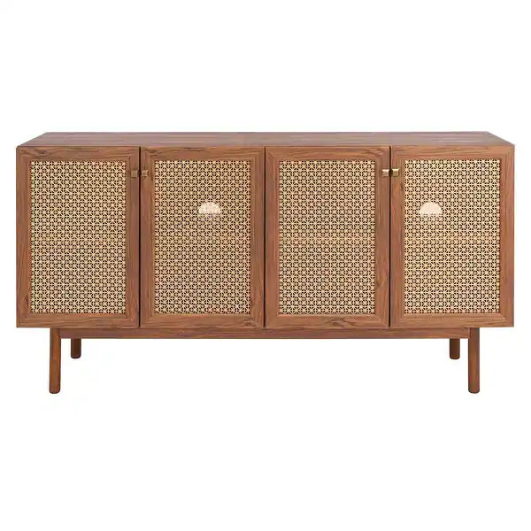 SAFAVIEH Piran 63-inch 4-Door Storage Media TV Stand - 63.1" W x 16.3" L x 31.7" H - On Sale - Ov... | Bed Bath & Beyond