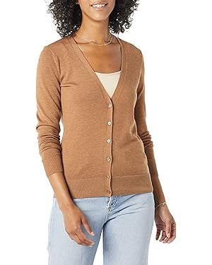 Amazon Essentials Women's Lightweight V-Neck Cardigan Sweater (Available in Plus Size) | Amazon (US)