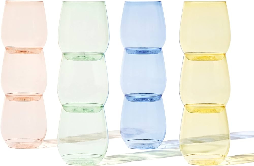 TOSSWARE POP 14oz Vino - Color Series SET OF 12, Premium Quality, Recyclable, Unbreakable & Cryst... | Amazon (US)