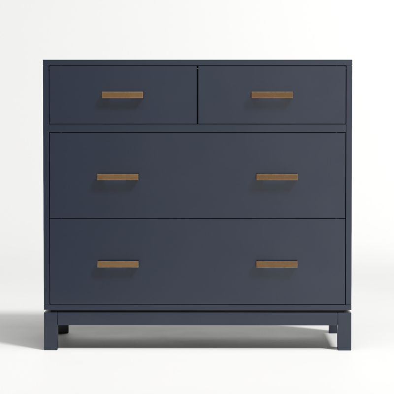 Parke Navy Blue Wood 4-Drawer Kids Chest of Drawers + Reviews | Crate & Kids | Crate & Barrel