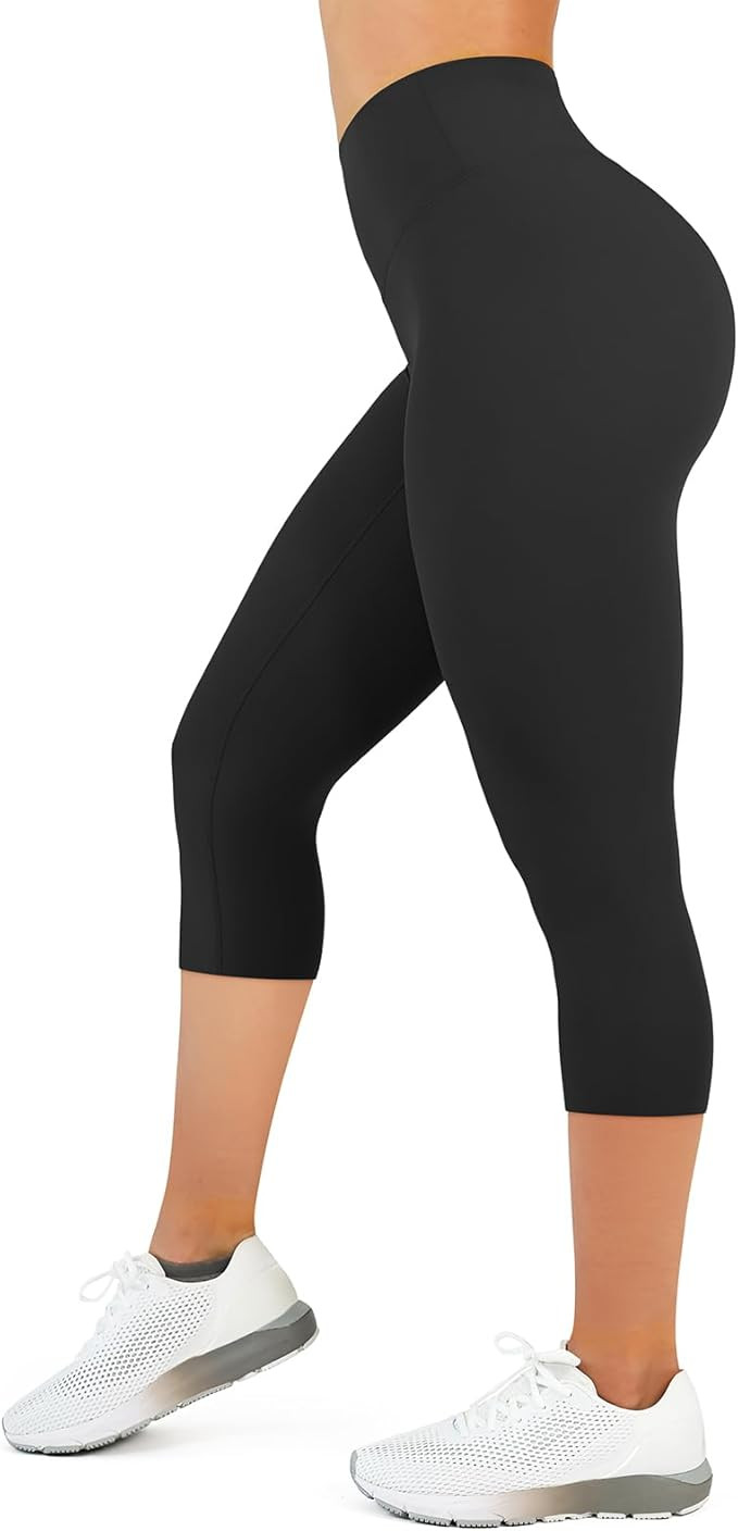 High Waisted Leggings for Women - No Front Seam Tummy Control Yoga Pants for Workout Running No S... | Amazon (US)