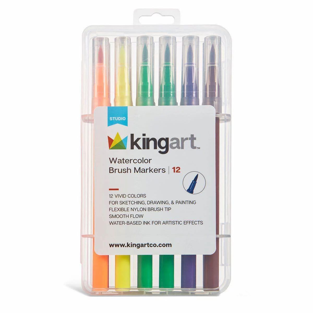 KINGART Studio, Watercolor Brush Markers, Set of 12 Unique Colors | Walmart (US)