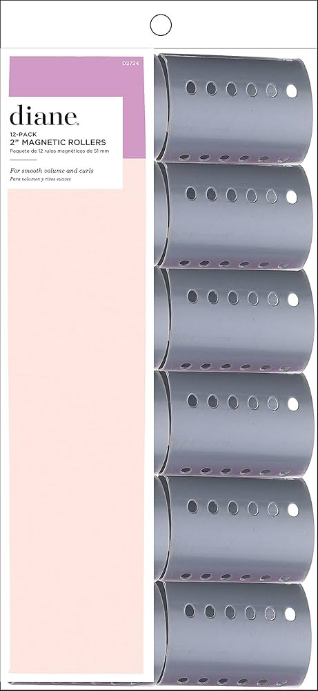 Diane 2-Inch Magnetic Hair Rollers, Secure Hold for Curls and Volume, Ideal for Styling with Pins... | Amazon (US)